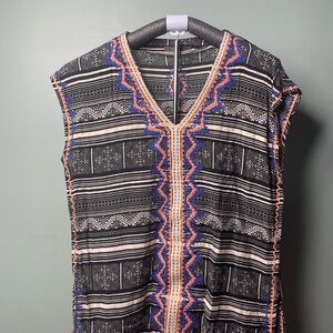 THML Black and Blue Patterned Blouse